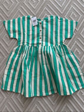 NEXT Kids' Stripe Cotton Seersucker Button-Up Sundress